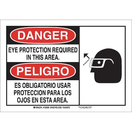 Danger/Peligro Sign 7X10, Sign Legend Color: Black