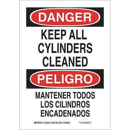 Danger Sign, 14 In H, 10 In W, Rectangle, English, Spanish, 125256