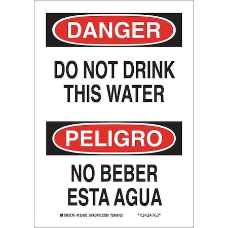 Danger Sign, 14X10, Plastic, Sign Legend Color: Black, 125185