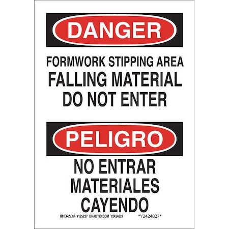 Danger Sign, 14X10, Polyester, Legend Style: Text, 125240