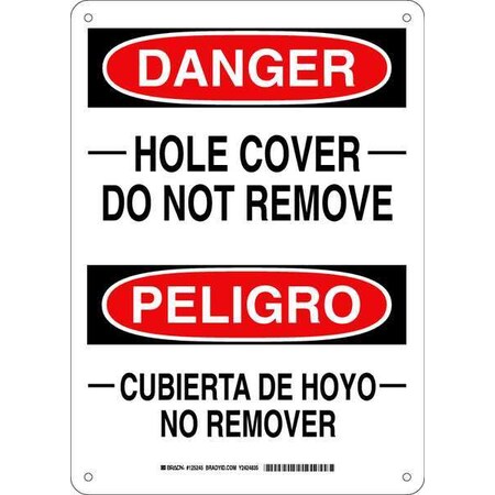 Danger Sign, 14X10, Plastic, Sign Background Color: White, 125245