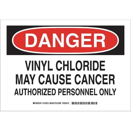 Danger Sign, 7 In H, 10 In W, Polyester, Rectangle, English, 125816