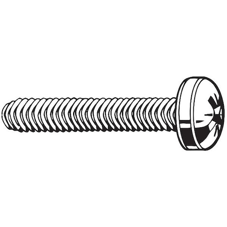 Thread Cutting Screw, M4 X 10 Mm, Zinc Plated Steel Fillister Head Phillips Drive, 500 PK