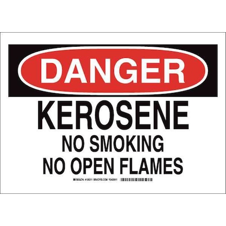 Danger No Smoking Sign, 10 H, 14 In W, Polyester, Rectangle, English, 126311