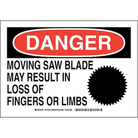 Danger Sign, 7 In Height, 10 In Width, Polyester, Rectangle, English