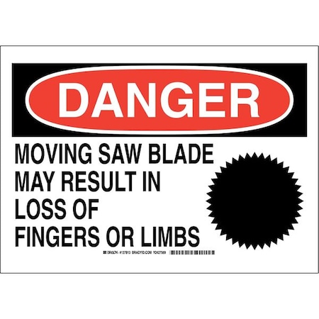 Danger Sign, 10 In Height, 14 In Width, Polyester, Rectangle, English