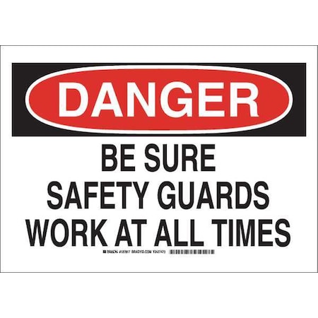 Danger Sign, 10 Height, 14 Width, Polyester, Rectangle, English