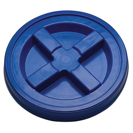 Plastic Pail Lid, Dia 12-3/8 In, Blue