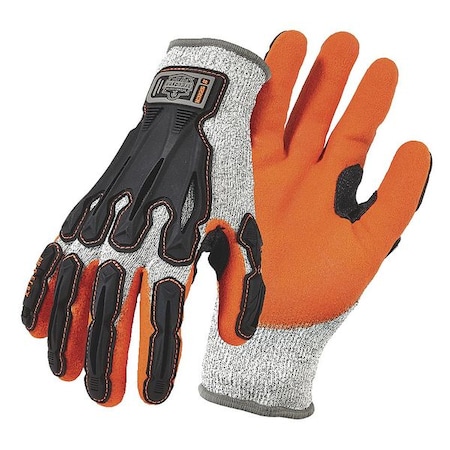 Impact Gloves,Level 5,Gray/Orange,L,PR