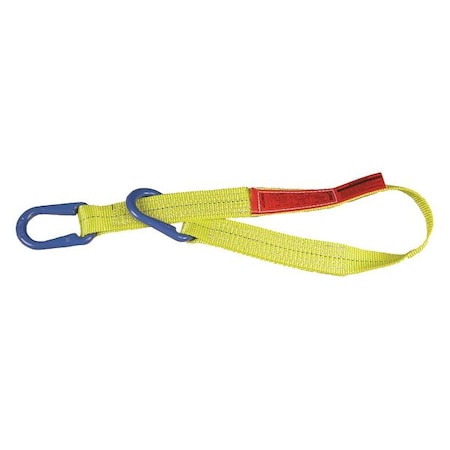 Web Sling, Universal Link, 18 Ft L, 2 In W, Polyester, Yellow