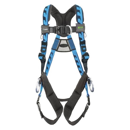 Full Body Harness, Vest Style, S/M, Polyester, Blue