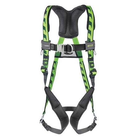 Full Body Harness, Vest Style, 2XL/3XL, Polyester, Green