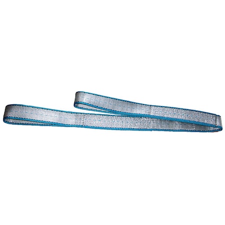 Web Sling, Flat Eye And Eye, 18 Ft L, 2 In W, Tuff-Edge Polyester, Silver