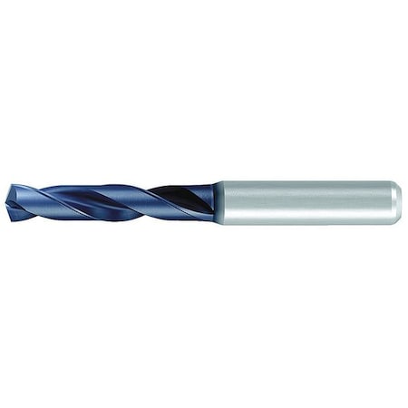 Screw Machine Drill Bit, 3/8 In Size, 140  Degrees Point Angle, Solid Carbide, TiAlN Finish