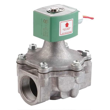 24V DC Aluminum Fuel Gas Solenoid Valve, Normally Closed, 2 In Pipe Size
