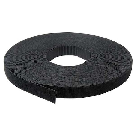 Reclosable Fastener, No Adhesive, 75 Ft, 1/2 In Wd, Black