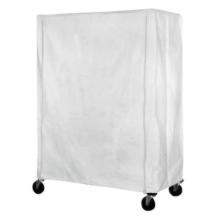 Cart Cover,60x18x63,White,Poly,Zipper