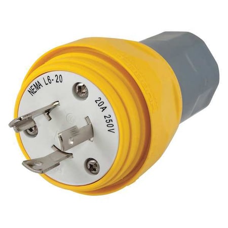 20A Watertight Locking Plug 2P 3W 250VAC L6-20P YL
