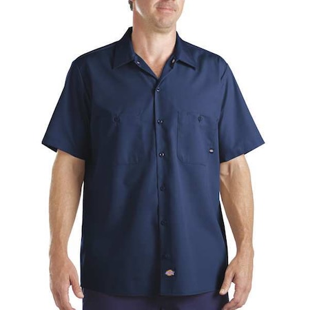 Short Slv Indstrl Shirt,Poplin,Navy,4X