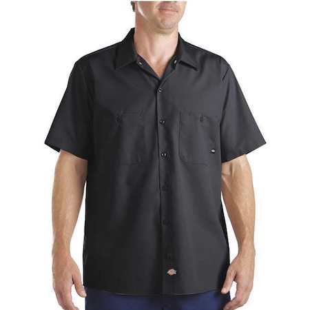 Short Slv Indstrl Shirt,Poplin,Black,XL