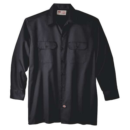 Long Sleeve Work Shirt,Twill,Black,3XT