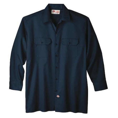 Long Sleeve Work Shirt,Twill,Navy,3XT