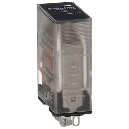 General Purpose Relay, 240V AC Coil Volts, Square, 5 Pin, SPDT