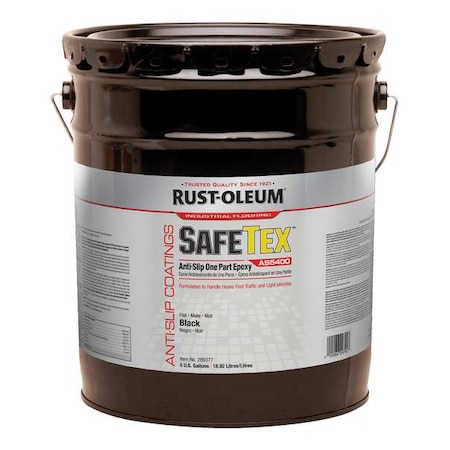 6 Gal Anti-Slip Floor Coating, Flat Finish, Black, Solvent Base