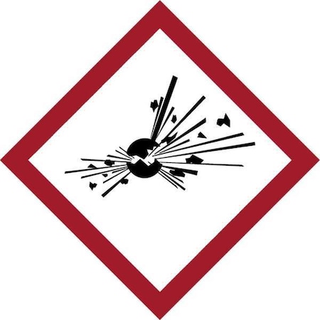 2 X 2 Paper GHS Label, GHS Explosive Symbol, Pk4