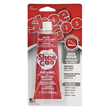 Shoe Repair Glue, Shoe GOO(R) Series, Clear, 24 Hr Full Cure, 3.7 Oz, Tube
