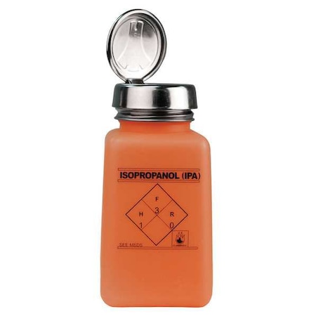 Bottle,One-Touch Pump,6 Oz,Orange