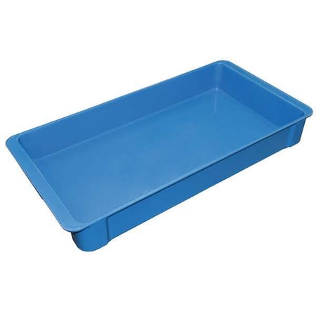 Stacking Container, Blue, Fiberglass Reinforced Composite, 23 3/8 In L, 12 In W, 3 1/8 In H