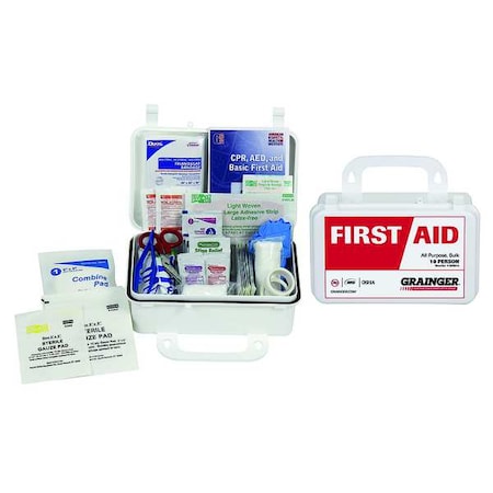 Bulk First Aid Kit, Plastic, 10 Person