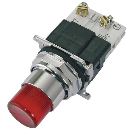 Illuminated Push Button,30mm,1NO/1NC,Red