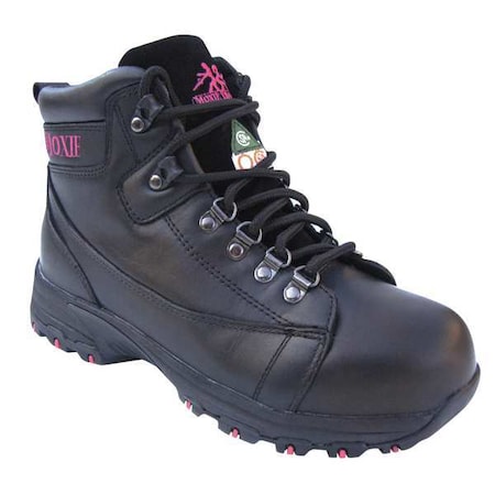 Size 7 Women's 6 In Work Boot Aluminum Work Boot, Black