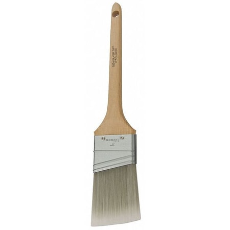 2 Angle Sash Paint Brush, Silver CT Polyester Bristle, Wood Handle