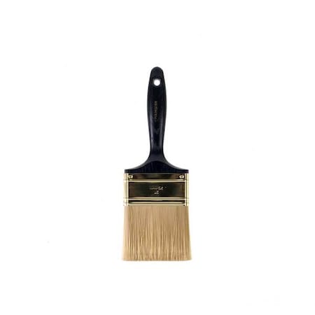 3 Flat Sash Paint Brush, Polyester Bristle, Plastic Handle