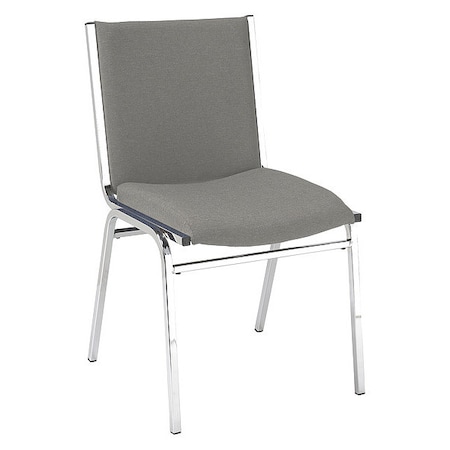 Stacking Chair,Armless,Gray Fabric