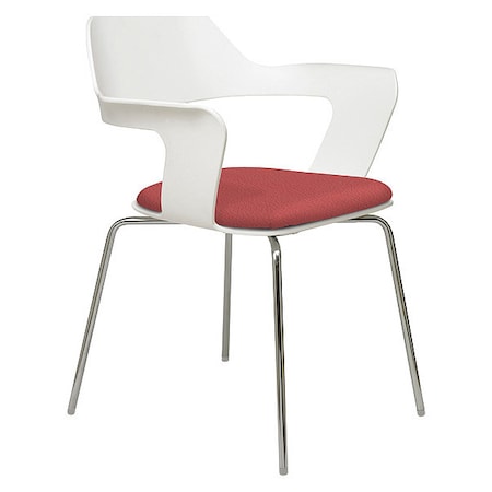 Stck Chair,Flx Ply Shll,Wht/Lpstck