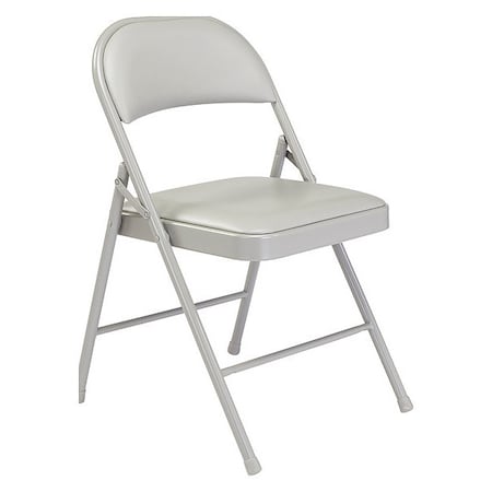 Commercialine Folding Chair,Vnyl,Gry,PK4