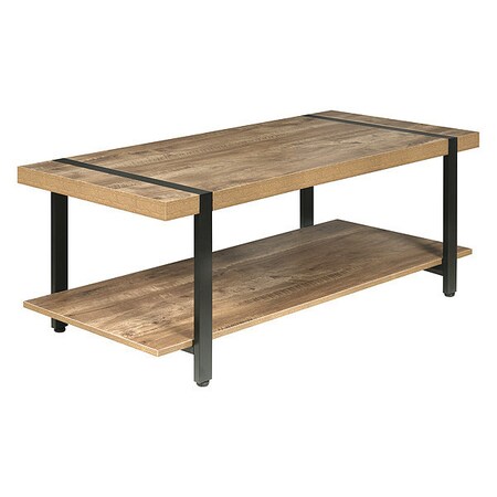 Rectangle Coffee Table, 45.2 W, 21.65 L, 17.7 H, MDF Top, Oak