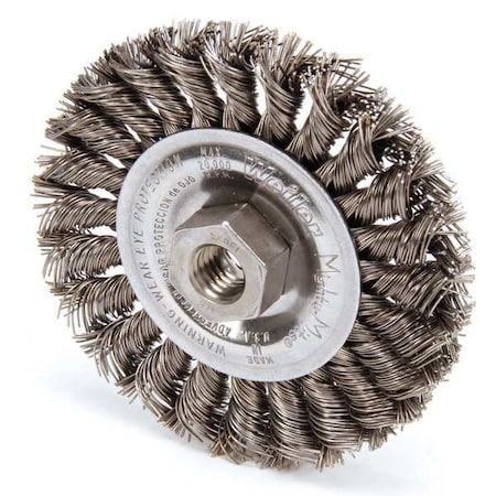 Twist Wire Wheel Wire Brush, Threaded Arbor