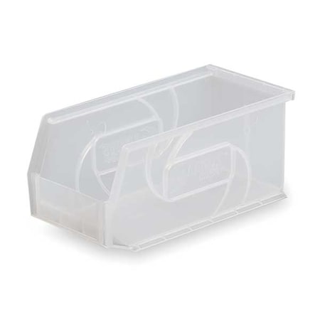 Hang & Stack Storage Bin, Clear, Plastic, 10 7/8 In L X 5 1/2 In W X 5 In H, 30 Lb Load Capacity