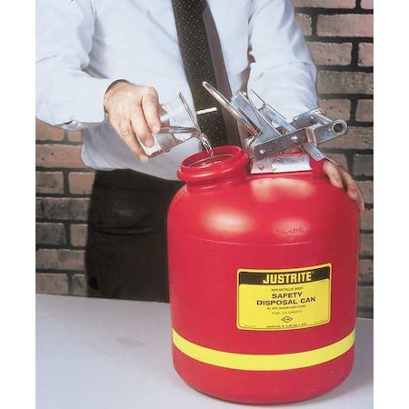 Disposal Can,5 Gal.,Red,Polyethylene