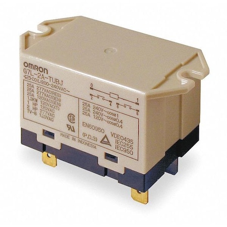 Enclosed Power Relay, Surface (Top Flange) Mounted, DPST-NO, 24V AC, 6 Pins, 2 Poles