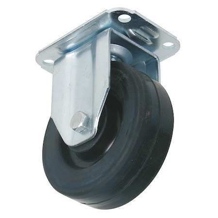 Rigid Plate Caster,Rubber,4 In.,275 Lb.