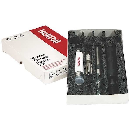 Free-Running Helical Insert Repair Kit, Helical Inserts, 5/8-11, Plain 18-8 Stainless Steel