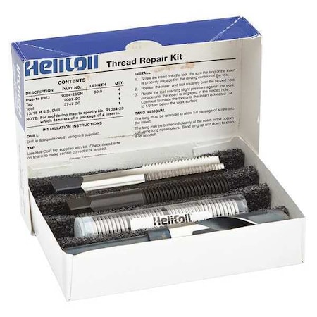 Free-Running Helical Insert Repair Kit, Helical Inserts, M20-2.50, Plain 18-8 Stainless Steel