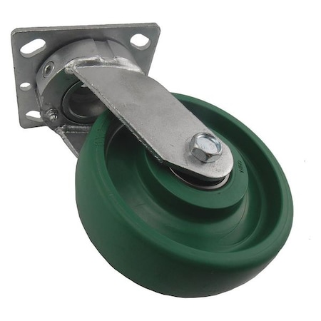 Swivel Plate Caster,6 In. Dia.,1000 Lb.