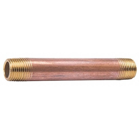 2-1/2 MNPT X 3 TBE Red Brass Pipe Nipple Sch 80